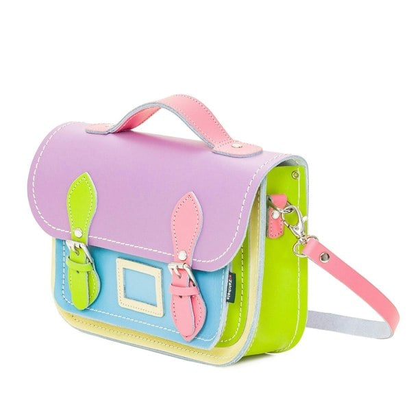 Pastel Kaleidoscope Leather Midi Satchel - Midi Satchel - Zatchels