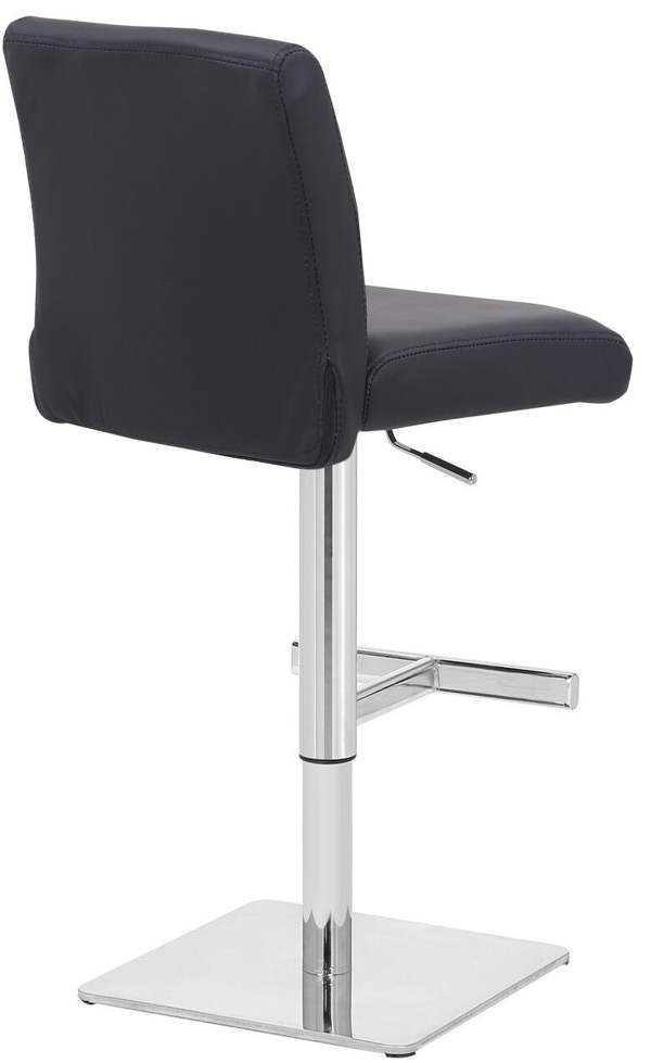 Lamboro Snella Deluxe Breakfast Bar Stool, Chrome Footrest, Height Adjustable Swivel Gas Lift, Home Bar & Kitchen Barstool, Black
