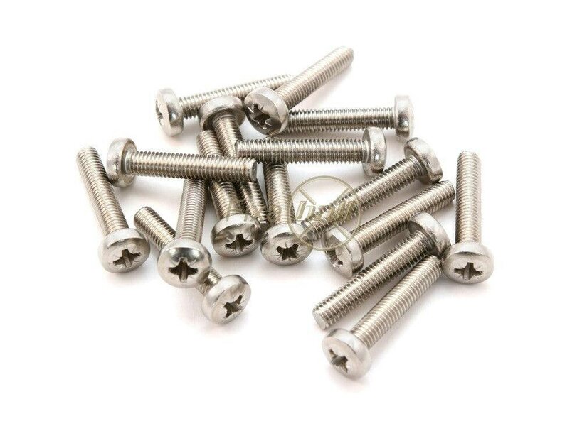 Fixaball M6 Machine Screws Pozi Pan A2 304 Stainless Steel Over 50mm