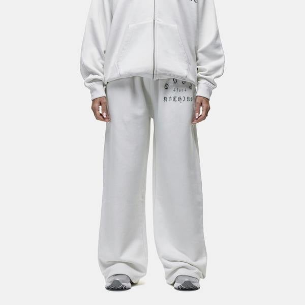 Good For Nothing White Spray Effect Relaxed Wide Leg Jogger - White Image 1