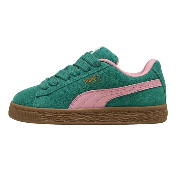 Puma Childrens/Kids XL Leather Low Cut Trainers - Green/Pink - 