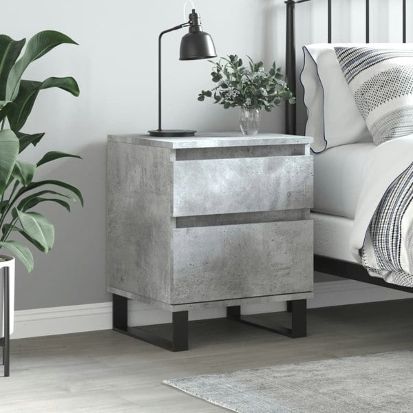 Berkfield Bedside Cabinet Concrete Grey 40x35x50 cm Engineered Wood