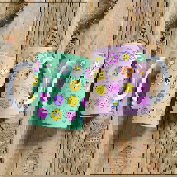 You're a Q-T. Cutie Emoji Kawaii Lemon Mugs Designed by Love Frankie and printed in the UK.