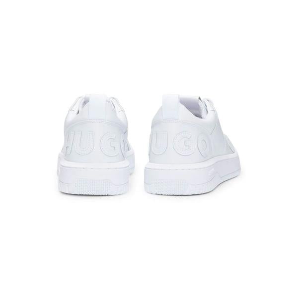 Hugo Mens Kilian Bonded Leather Trainers - White - 
