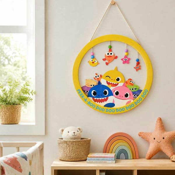 Widdop & Co Baby Shark Hanging Plaque Yellow