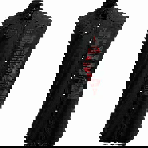 THE BATMAN - PROFILE LOGO - Sleeveless Stone Washed Worker Black