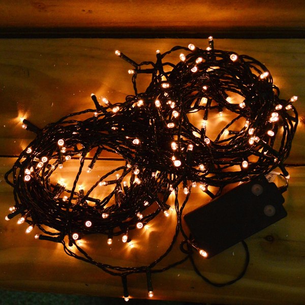 Samuel Alexander 50 LED 5m Premier Christmas Indoor Outdoor Multi Function Battery Operated String Lights with Timer in Vintage Gold