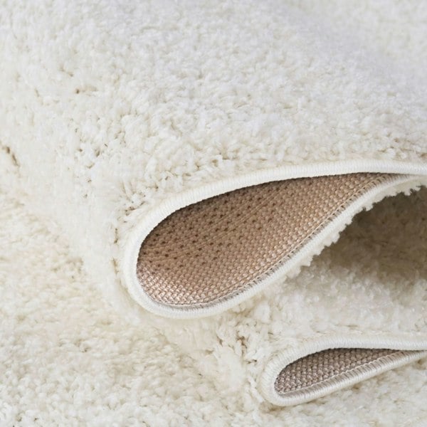 Shaggy Rug Plain White high quality, non-shedding