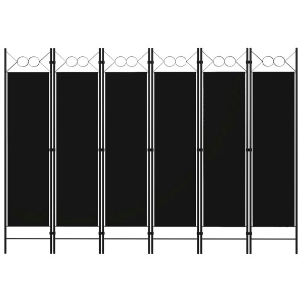 Berkfield 6-Panel Room Divider Black 240x180 cm