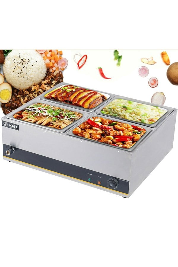Living and Home 4 Pot Electric Catering Bain Marie Commercial Buffet Wet 1.6kw Heat Food Warmer