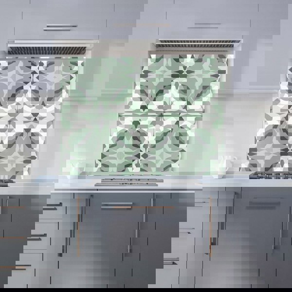 Warren Reed - Designer Geometric Green Grey Kitchen Splashback