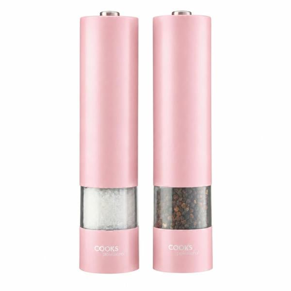Cooks Professional Electric Salt and Pepper Mill Set | Pink