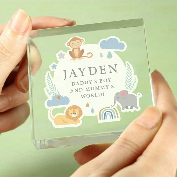 Personalised Memento Company Personalised Safari Animals Crystal Token