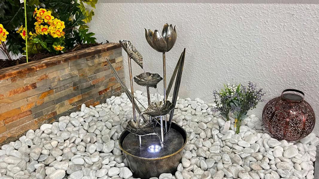 Tranquillity Water Features Small Flower Modern Metal Water Feature