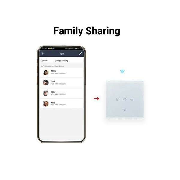 ENER-J EnerJ WiFi+RF Smart 1 Gang Dimmable Touch Light Switch, White Alexa & Google Compatible, App Control, 1/2-Way with Wireless Kinetic Switches