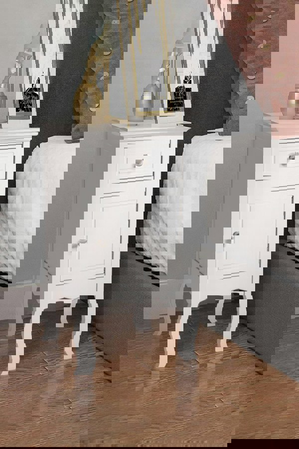 Living and Home Wooden Bedside Side Table Nightstand with Drawer