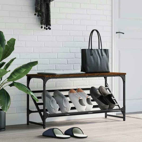 Berkfield Shoe Rack Brown Oak 90x30x45 cm Engineered Wood