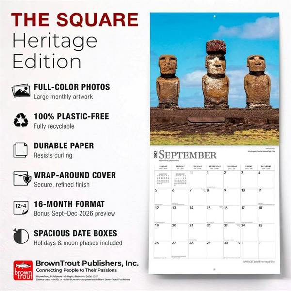 UNESCO World Heritage Sites Calendar 2027, Wall Calendars, Month To View, Travel, Gift