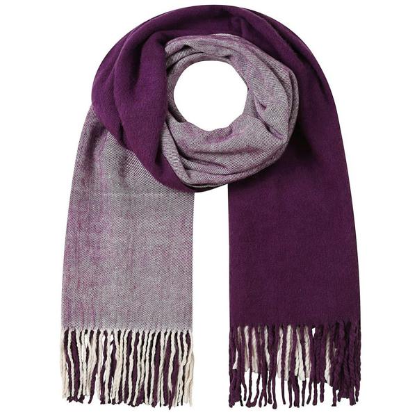 Lazy Jacks Colour Block Oversized Blanket Scarf - Mauve - 