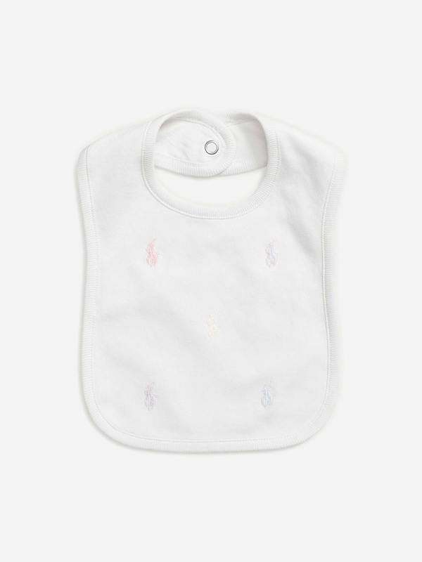 Ralph Lauren Kids Ralph Lauren Baby Girls Logo Bib in White
