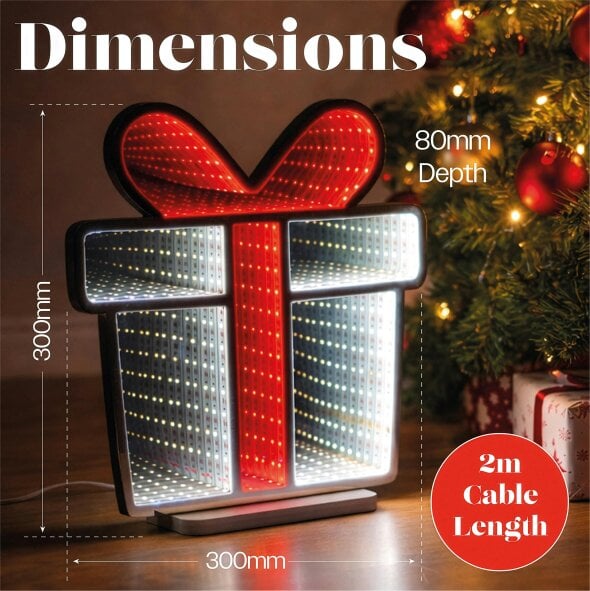 Scotts of Stow Xmas Haus Multicolour LED Infinity Light Gift Box Indoor Decoration with Timer