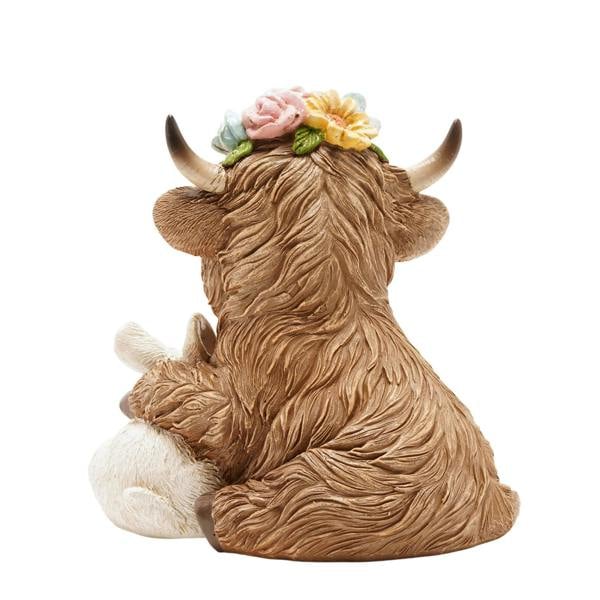 Country Living Highland Cow With Spring Bunny