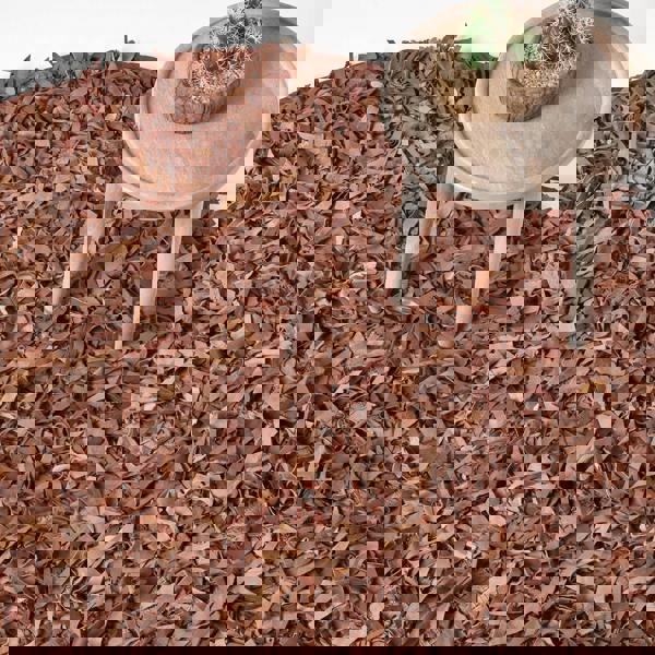 HOMESCAPES Dallas Leather Shaggy Rug