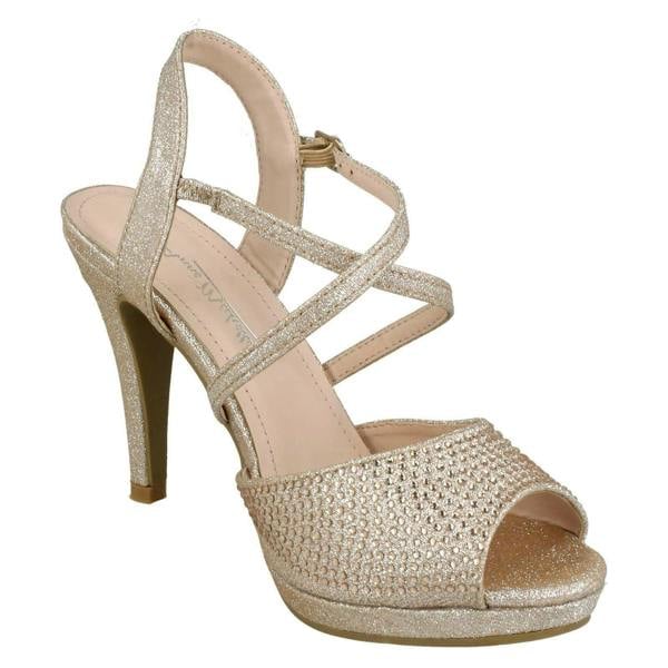 Anne Michelle Ladies Anne Michelle Diamante Buckle Strap Sandals