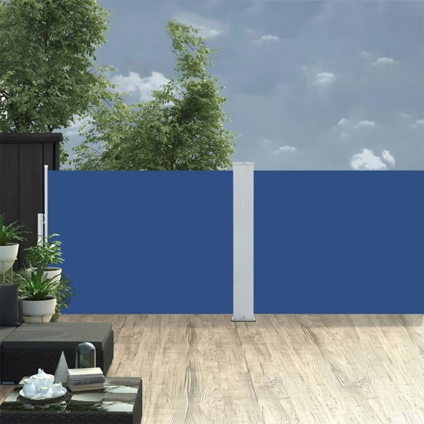 Berkfield Retractable Side Awning Blue 120x1000 cm