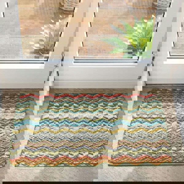 The Rugs Candy Multi Green Stylish Patterned Mat |Quality UK