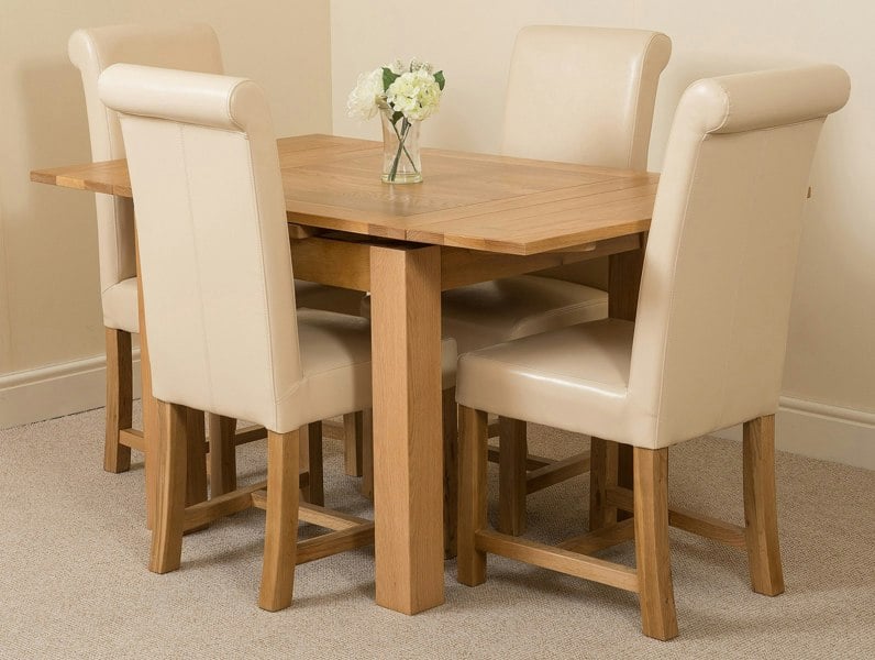 That's Furniture Richmond Small Extending Oak Dining Set with Washington Leather Chairs