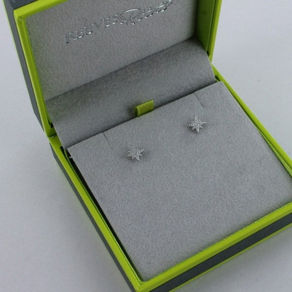 Follow That Star Sterling Silver Pavé Stud Earrings - Reeves & Reeves