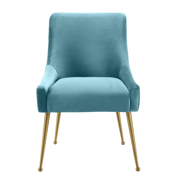 Furniture Edit Beatrix Sea Blue Velvet Side Dining Chair