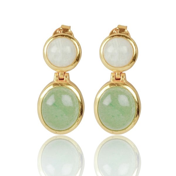 Lila Rasa Green Aventurine And Moonstone Earrings.