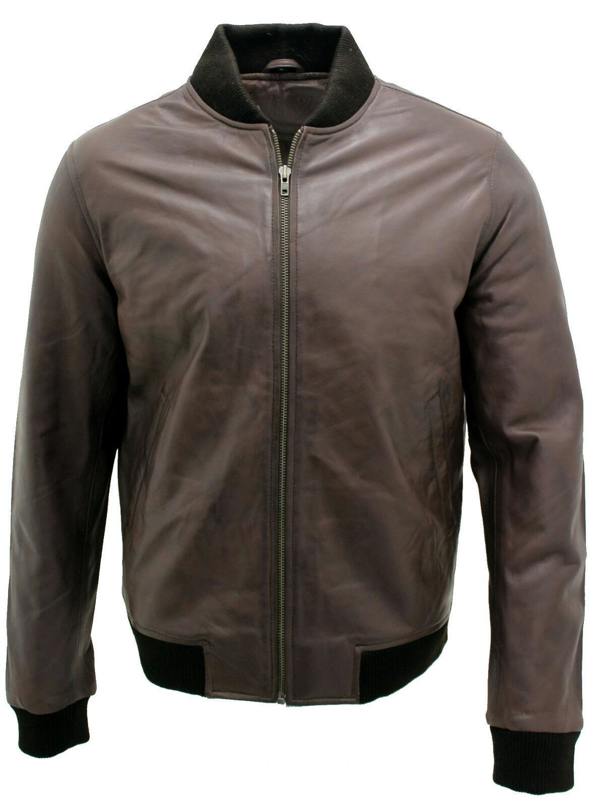 Infinity Leather Mens Varisty Classic Leather Bomber Jacket