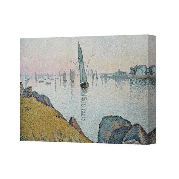 Benjamin Tate Design Coastal Seascape Canvas Wall Art Sailboats At The Harbor