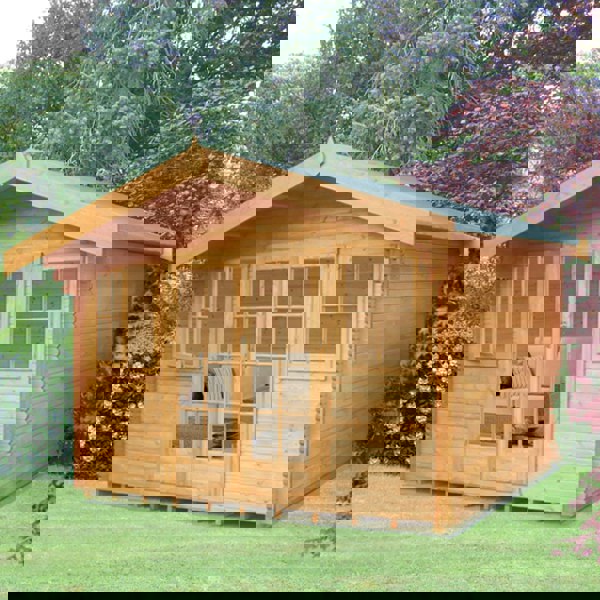 Shire Clipstone 12Gx12 Log Cabin 28mm interlock cladding - Best Shed