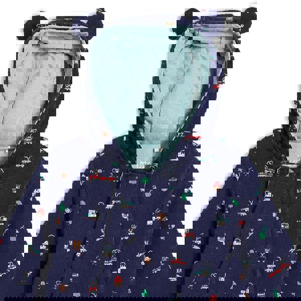 Mini Cuddles Baby Boys Novelty Printed Hooded Pram Suit, Navy Blue