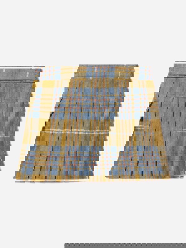 Bonpoint Girls Talissa Wool Tartan Skirt in Blue