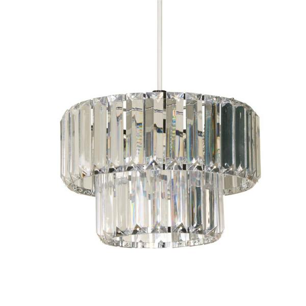 Pagazzi Lighting Lombard 2 Tier Clear Chrome Ceiling Pendant Shade