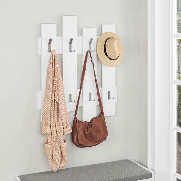 Decortie Wave Modern Wall-Mounted Coat Hanger with 8 Hooks 69 Width