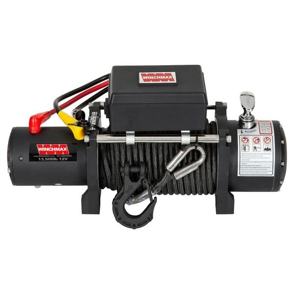 Winchmax 13,500lb (6,123kg) 12V Military Grade Winch 25m x 10mm Armourline Rope Remotes