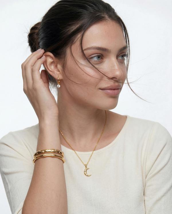 Elk & Bloom 14k Gold Gemstone Droplet Huggie Hoops