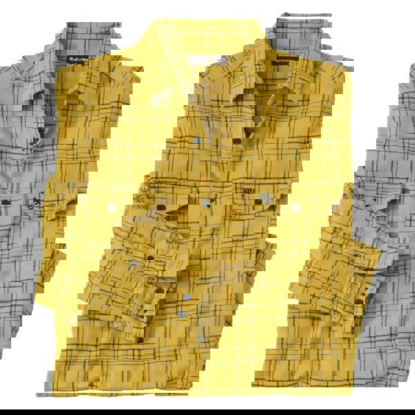 Atlas For Men Mens Checked Flannel Shirt - Yellow