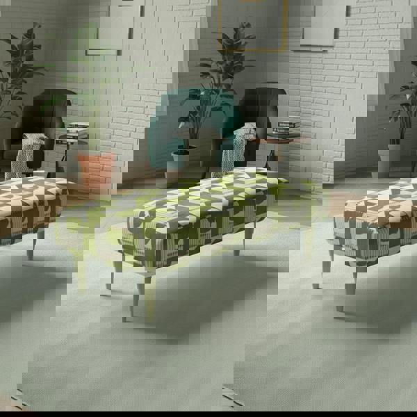 ISTOOLS Solid Base Fabric Footstool – UK Made Designer Bench for Living Room & Lounge