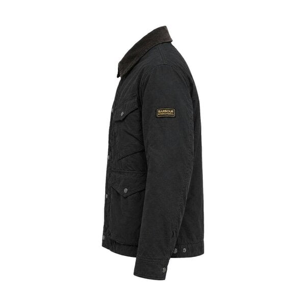 Barbour International Winter Drifter Washed Waxed Jacket Black
