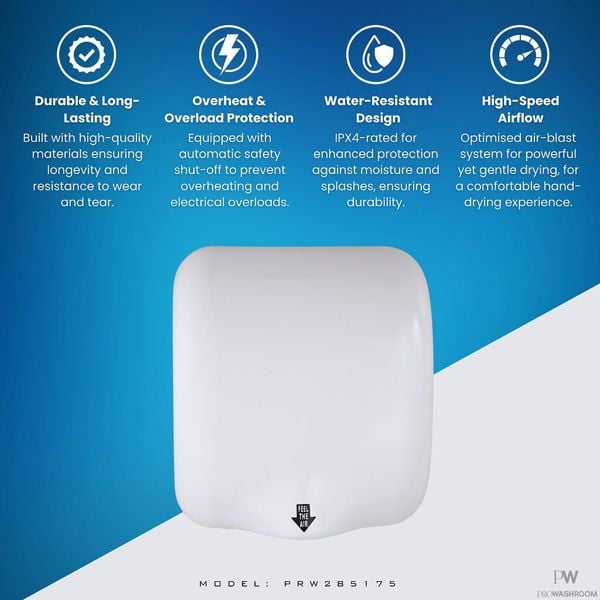 ProWashroom Pro Washroom Bathroom Hand Dryer 1300w ABS