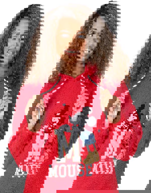 Disney Womens Red Mickey Mouse Long Sleeve Long Leg Pyjama Set