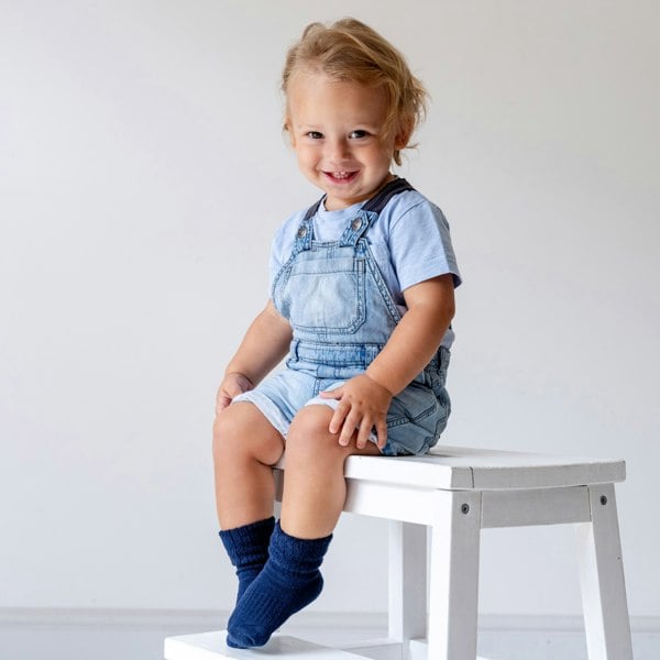 Little Sock Co. Cosy Stay-on Non-Slip Baby Socks - Navy 3 Pack