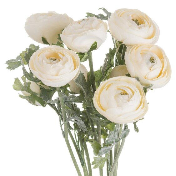 Wyld Haus Set of 3 Artificial Flowers Soft Cream Ranunculus Stem